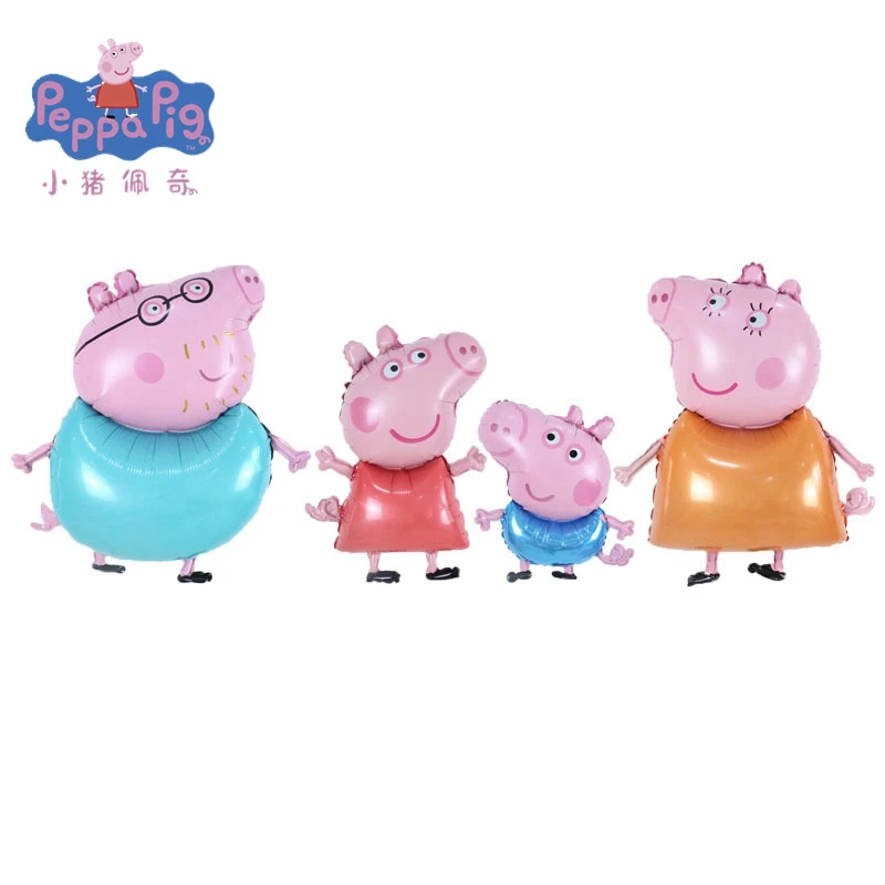 Peppa Pig Page Foil Balloon Pig Padre Pig Mother George Doll Mobile Doll Toy Family Party Birthday Decoration Toy Baby Gift