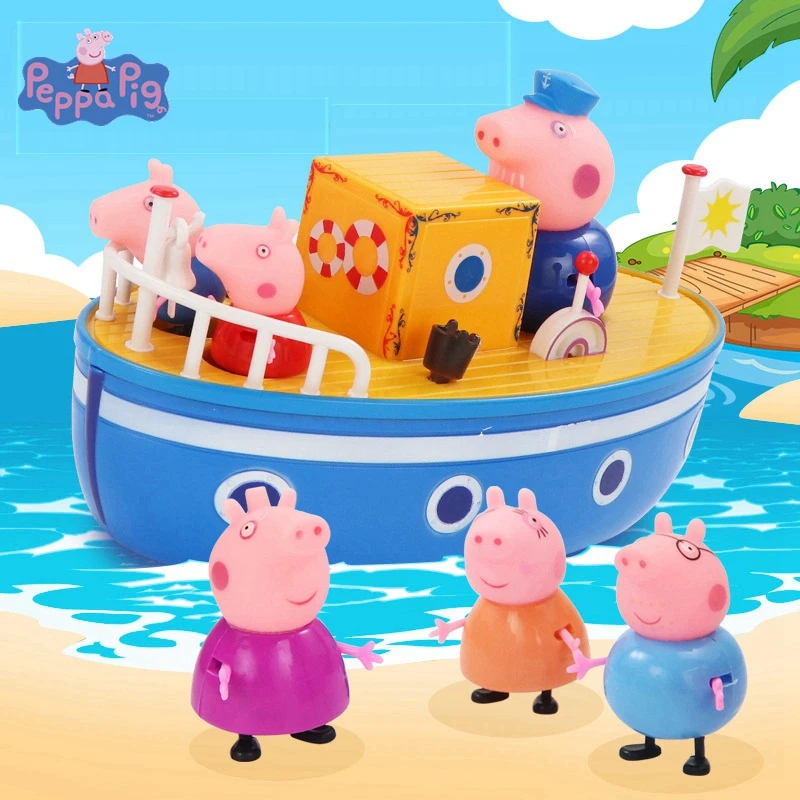 Peppa Pig Giocattoli Per Bambole Mobili Nonno Pig Boat Family Party Holiday Toys Nonna George Pig Family Doll Regalo Per Bambini