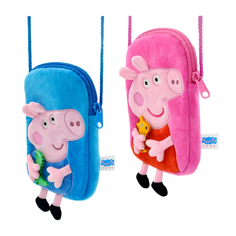 Peppa Pig Square Plush Messenger Bag Toy Cartoon Doll George Soft Fabric Borsa Per Cellulare Giocattolo Per Bambini Portamonete Regalo Di Compleanno