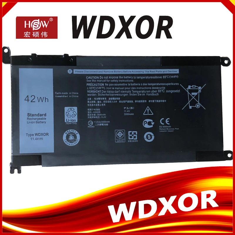 11.4V 42Wh Wdxor Batteria Wdx0R Per Dell Inspiron 13 14 15 17 5000 7000 P69G001 5378 5379 5770 5570 P69G Vostro 5471