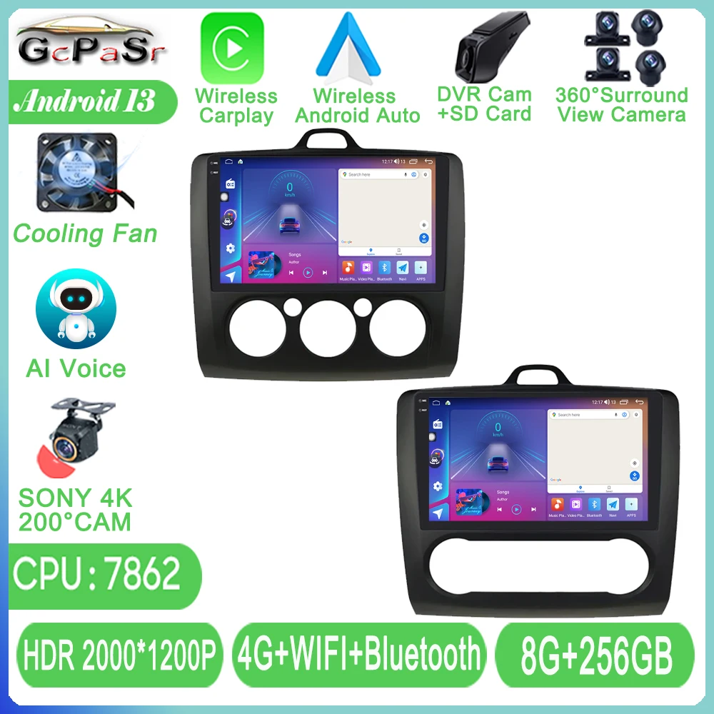 Android Auto Per Ford Focus 2 Mk 2 Fox 2004 - 2011 Autoradio Lettore Video Multimediale Navigazione Gps Autoradio Stereo Bt No 2 Din