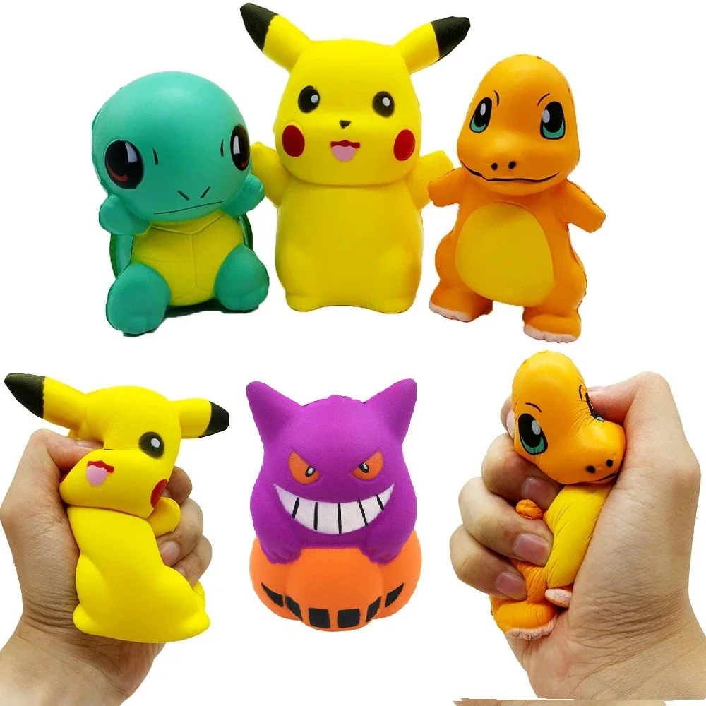 Pokemon Pikachu Squishy Anti Stress Fidget Toys Kawaii Turtle Squishy Slow Rising Squish Pu Figet Toy Bambini Regalo Di Compleanno Giocattolo