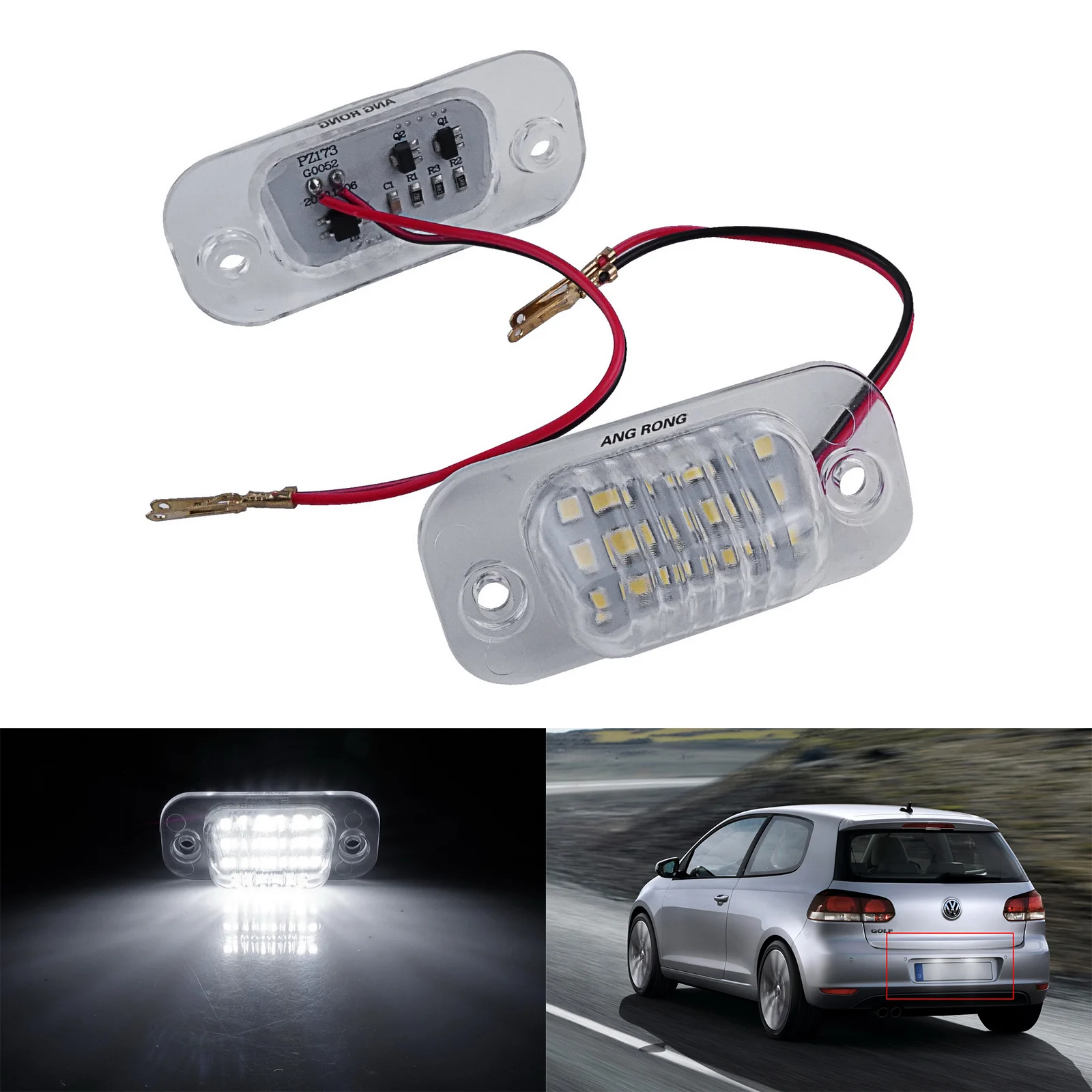 2X 18 Smd Canbus Led Targa Luce Bianca Per Vw Golf Mk3 Polo 6N