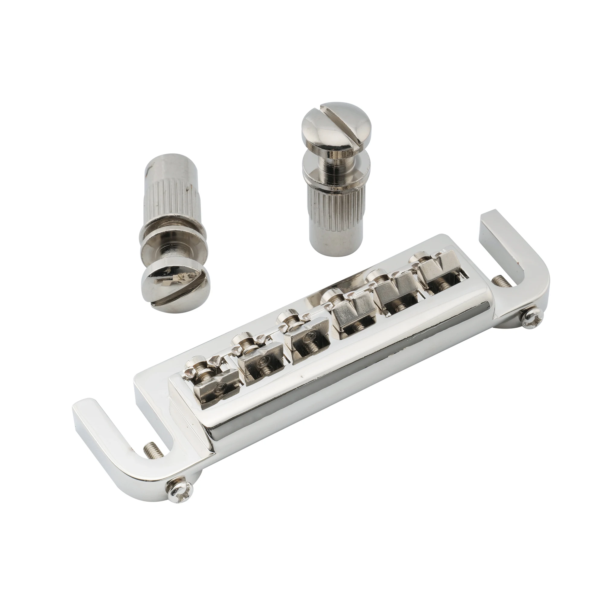 Musiclily Pro 52.5Mm Badass Style Regolabile Avvolgente Ponte Tailpiece Per Epiphone Les Paul Junior Lp Sg Style Guitar,Nickel
