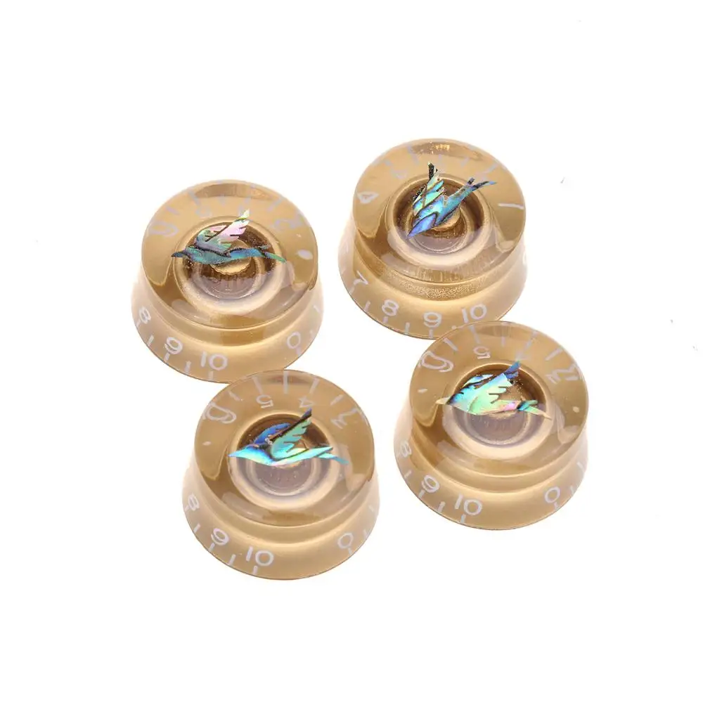 Musiclily Pro Metric Size Abalone Uccello Top Chitarra Manopole Di Controllo Di Velocità Per Epiphone Les Paul Sg Stile, Oro (Set Di 4)