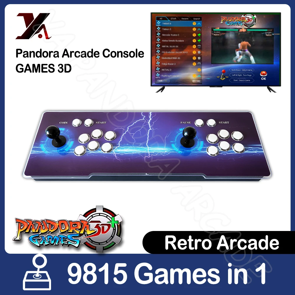 Ultimi Giochi Pandora 3D Box Retro Cabinet Arcade Console 9815 In 1 Output Tv Games Adatto Per L'Intrattenimento Familiare