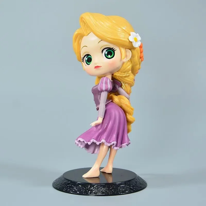Disney 14Cm Q Version Princess Rapunzel Jasmine Pvc Action Figures Model Doll Toys