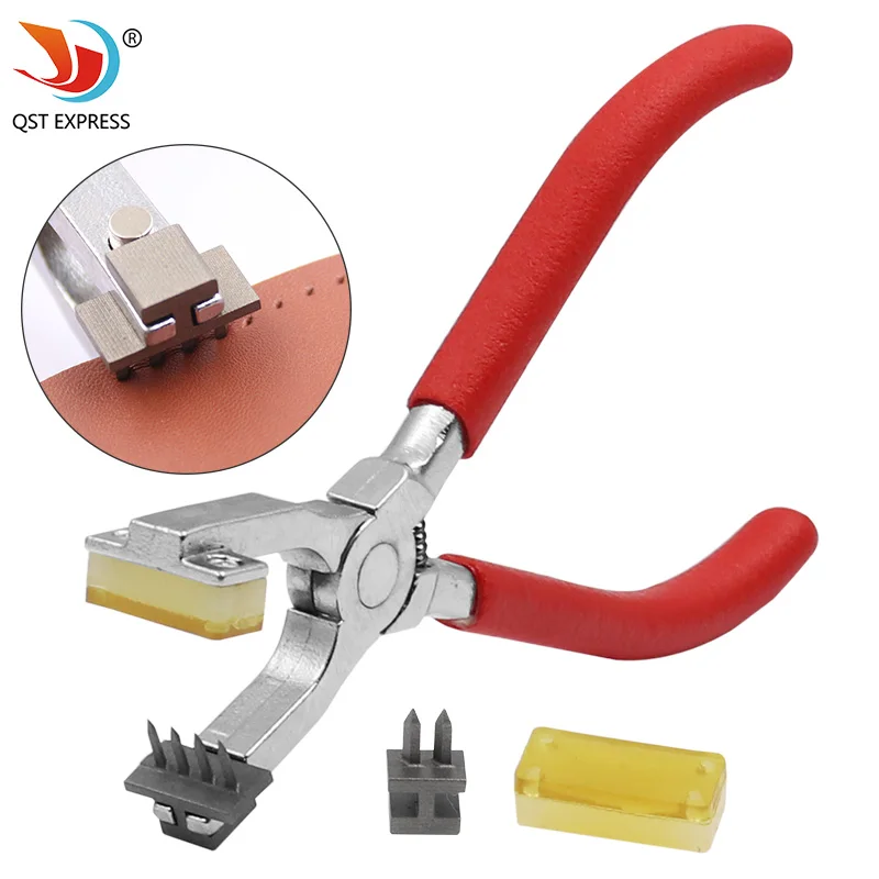 Utensili Per Perforazione Di Fori Artigianali In Pelle Pinze Silenziose Portatili Diamante Cucitura Cucitura Scalpello Punzonatura Ferro 4Mm Spaziatur