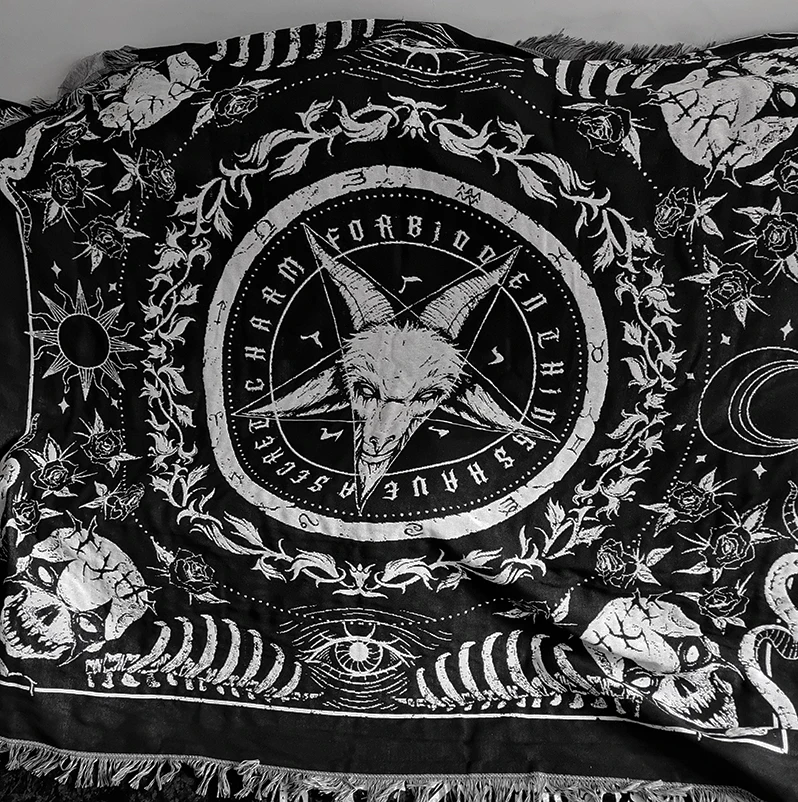 Taboos Gothic Witch Style Sofa Coperta Skull Dark Bed Sheet Five Star Sacrifice Camera Da Letto Coperta Decorativa Divano Coperta