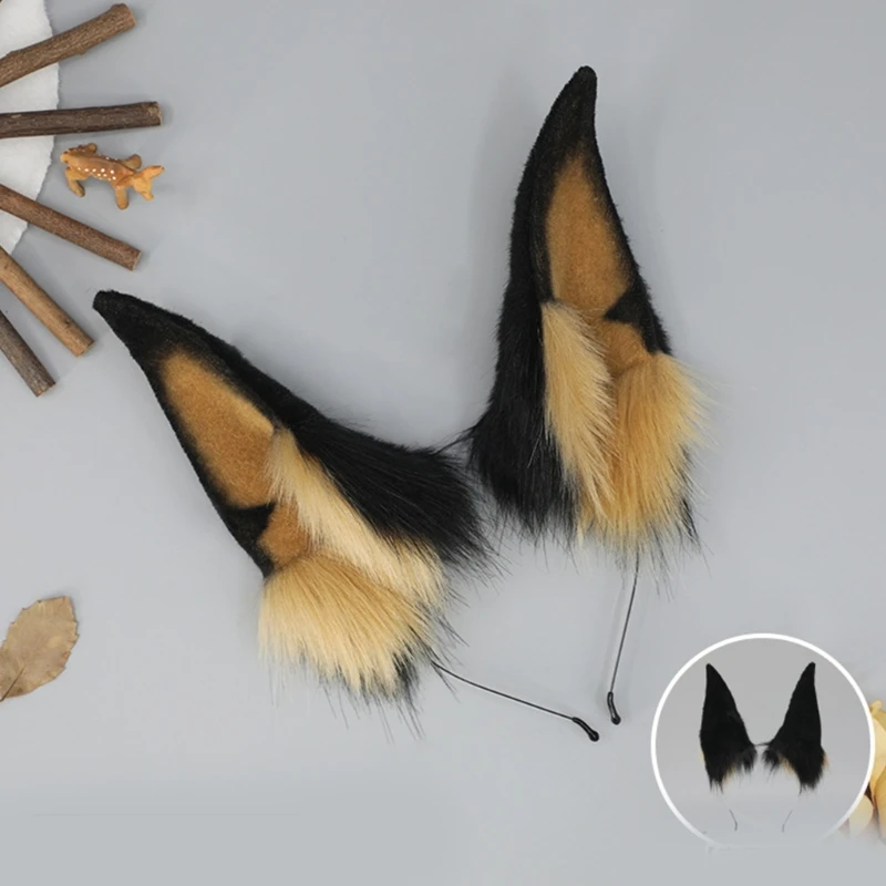 Fascia Per Capelli Dobermann-Ear Accessori Per Ragazze Dolci Cosplay Orecchie Da Bestia Fursuit Dropship
