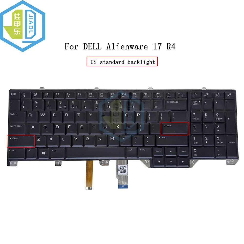 Notebook Pc Tastiera Retroilluminata Inglese Us Per Alienware 17 R4 R5 Per Dell 17 R4 0 Cf2Yw Cf2Yw Usa Retroilluminazione Tastiere/Teclado