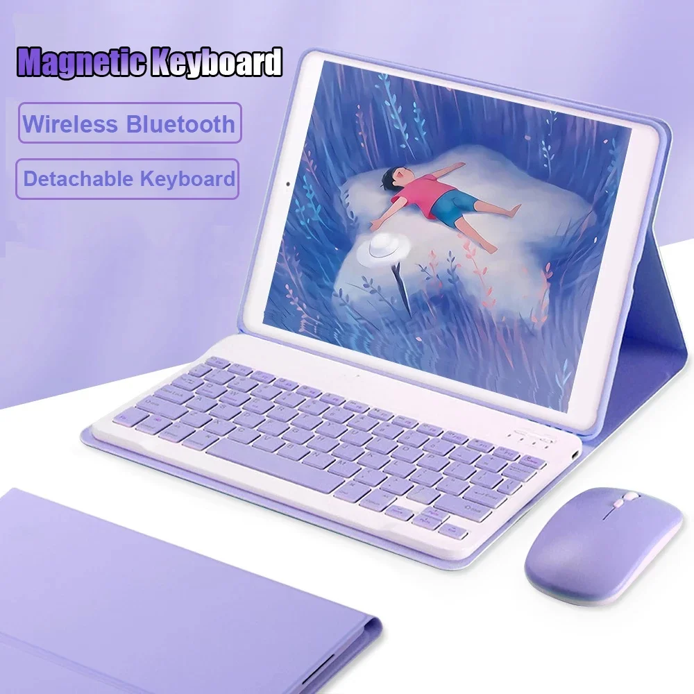 Per Samsung Galaxy Tab A7 Lite 8.7 "Custodia In Pelle Per Tastiera E Mouse Per Galaxy Tab A7 Lite Wi-Fi Sm-T220 T225