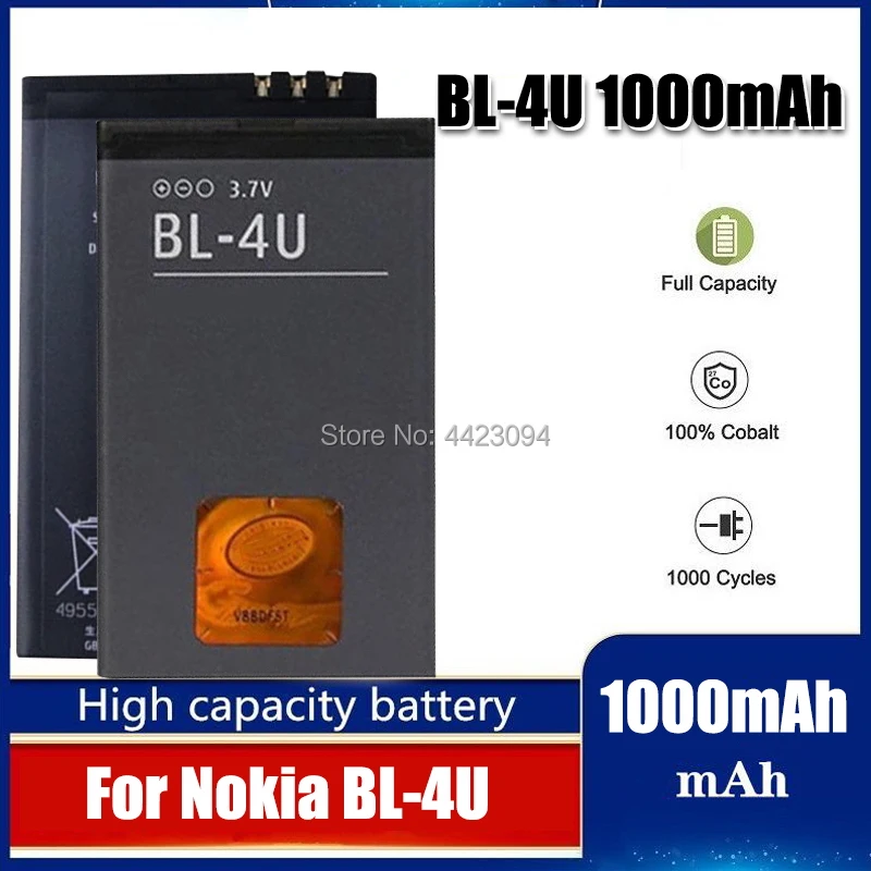 Bl-4U Batteria Per Nokia 8800 206 515 5250 5330 Bl 4U Xpressmusic Arte E75 5730 C5-03 E66 Asha 300 500