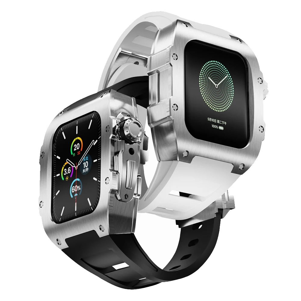 2023 Nuovo Lusso Per Apple Watch Series Case Cinturino In Materiale In Fibra Di Carbonio Apple Watch S9/8/7/6/5/4/Se Series 44Mm 45Mm Band