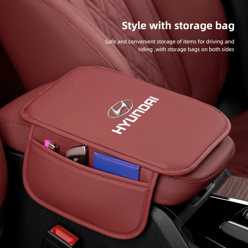 Car Center Console Bracciolo Box Protector Pad Storage Box Cover Pad Per Hyundai N-Line I10 Azera I20 I30 I40 Ix20 Ix35 Kona Getz