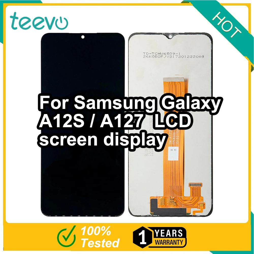 Teevo Lcd Per Samsung Galaxy A12S / A127 Display E Touch Screen Digitizer Compatibile Con A125 Nero
