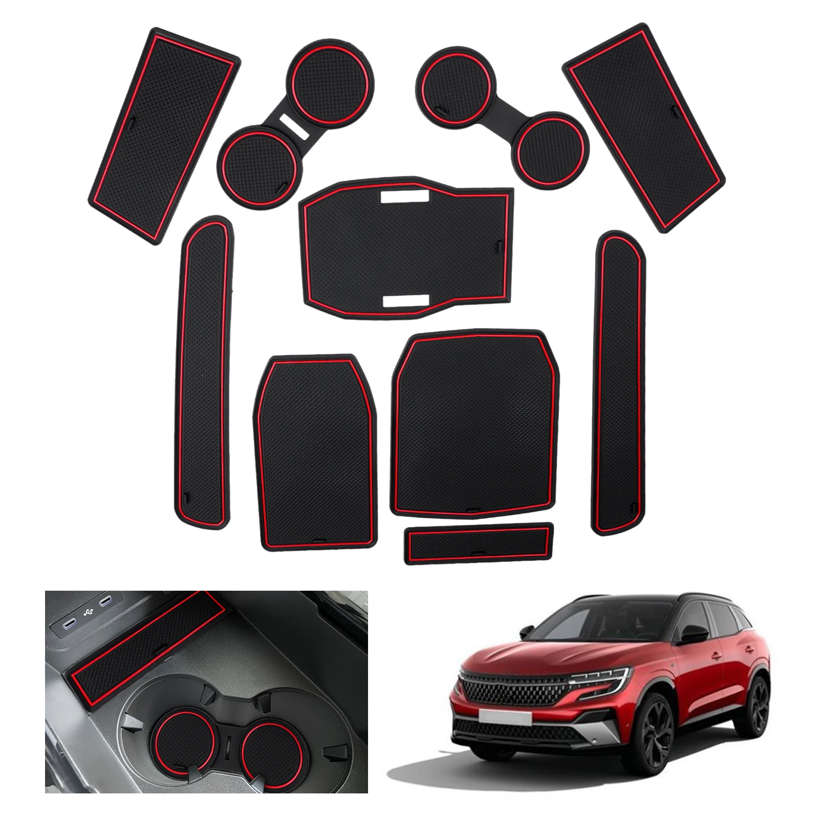 Ruiya Per Renault Austral E-Tech Hybrid 2022 2023 2024 Auto Porta Groove Mat Antiscivolo Slot Pad Auto Interior Austral Accessori