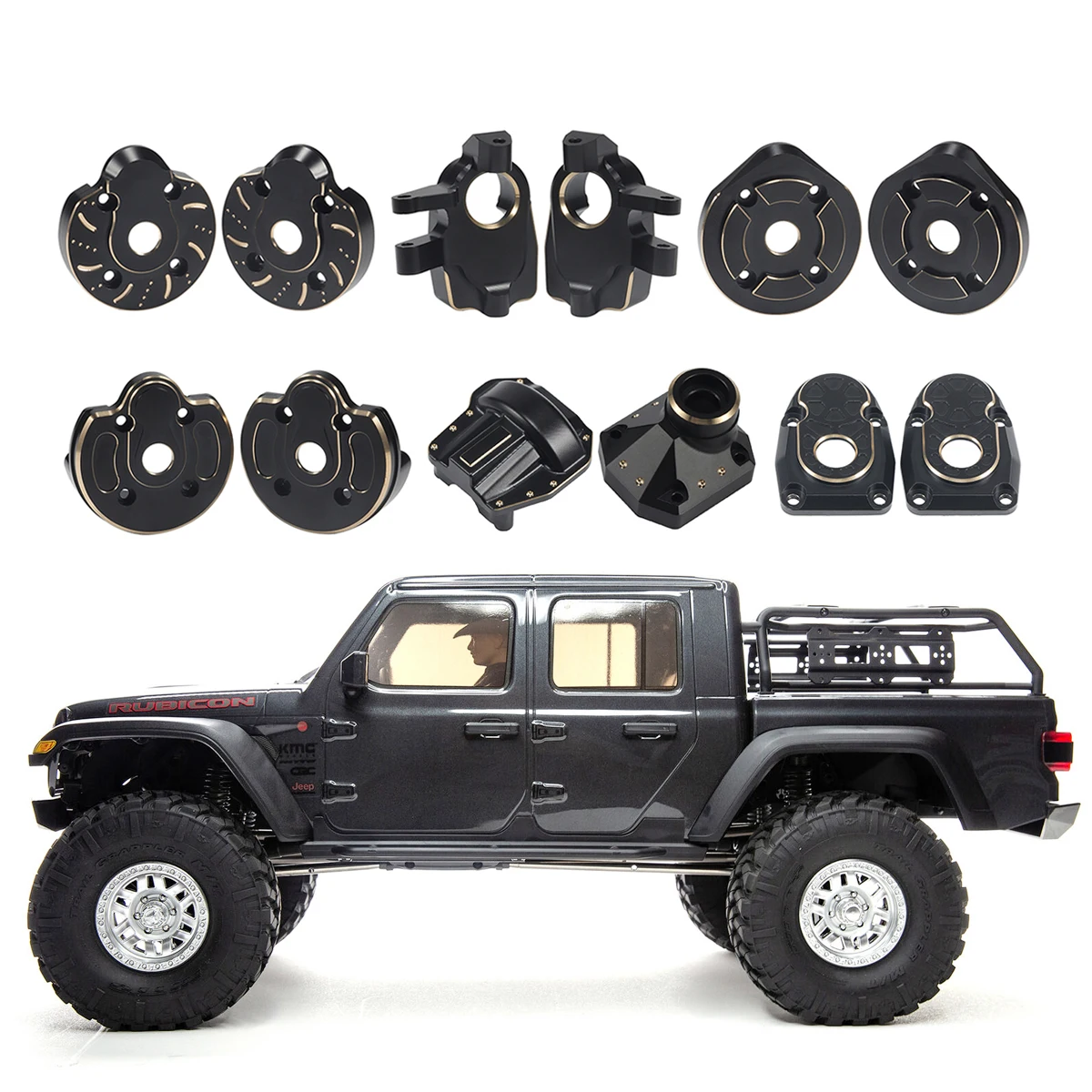 Pesante Ottone Nero Pesi Portal Drive Housing Snodo Dello Sterzo Copertura Diff Per Axial Capra Scx10 3 Ar45P Vanquish F9 Cp44 Axle