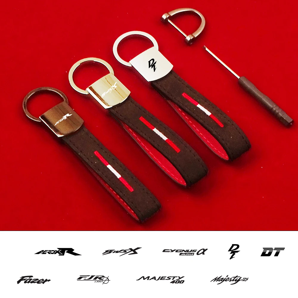 Horseshoe Giappone Bandiera Moto In Pelle Scamosciata Portachiavi Per Yamaha Aerox Bw'S Cygnus Dt Fazer Fjr Freego Jog Majesty
