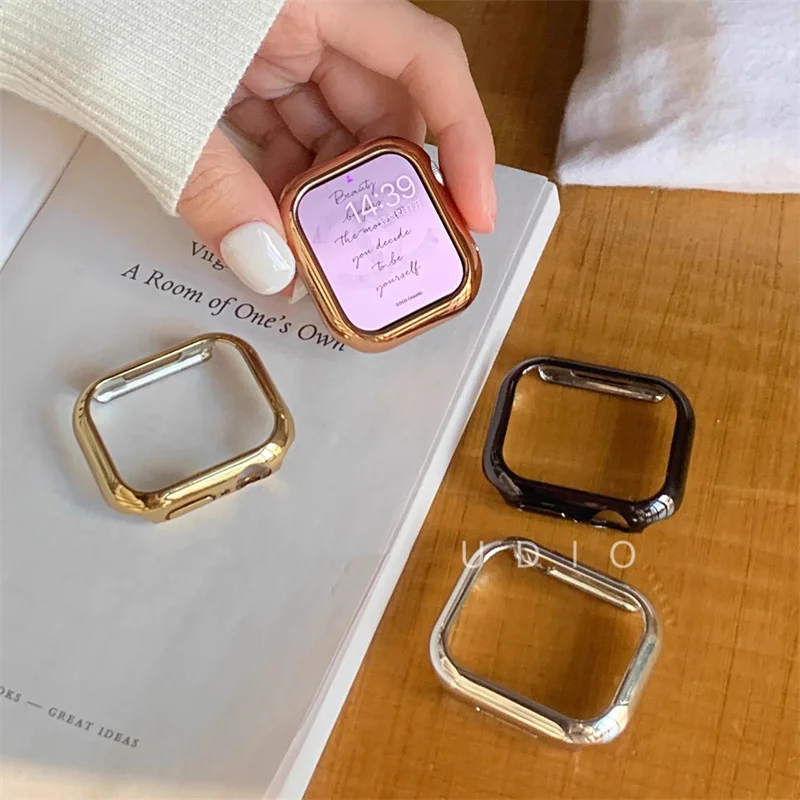 Custodia Placcatura Per Cinturino Apple Watch 45Mm 41Mm 44Mm 40 42Mm 38Mm Per Iwatch 6 Se 5 4 3 Protezione Dello Schermo Paraurti Apple Watch 7