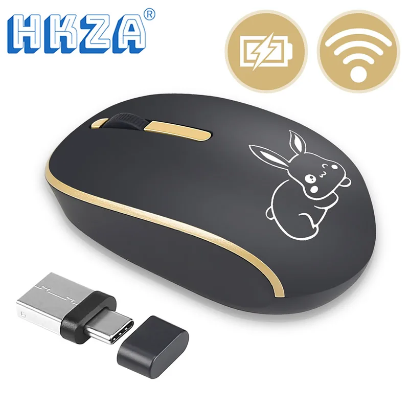 Hkza 2.4Ghz Tipo C Mouse Wireless Mouse Usb C Per Macbook Pro Usb Computer Ergonomico A Basso Rumore Mouse Silenzioso Accessori Per Laptop Pc