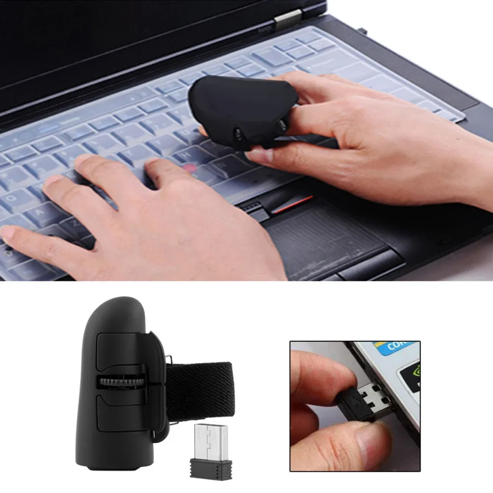 Universal 2.4Ghz Usb Wireless Finger Rings Mini Mouse Ottico 1600Dpi Per Notebook Laptop Tablet Desktop Pc Mouse