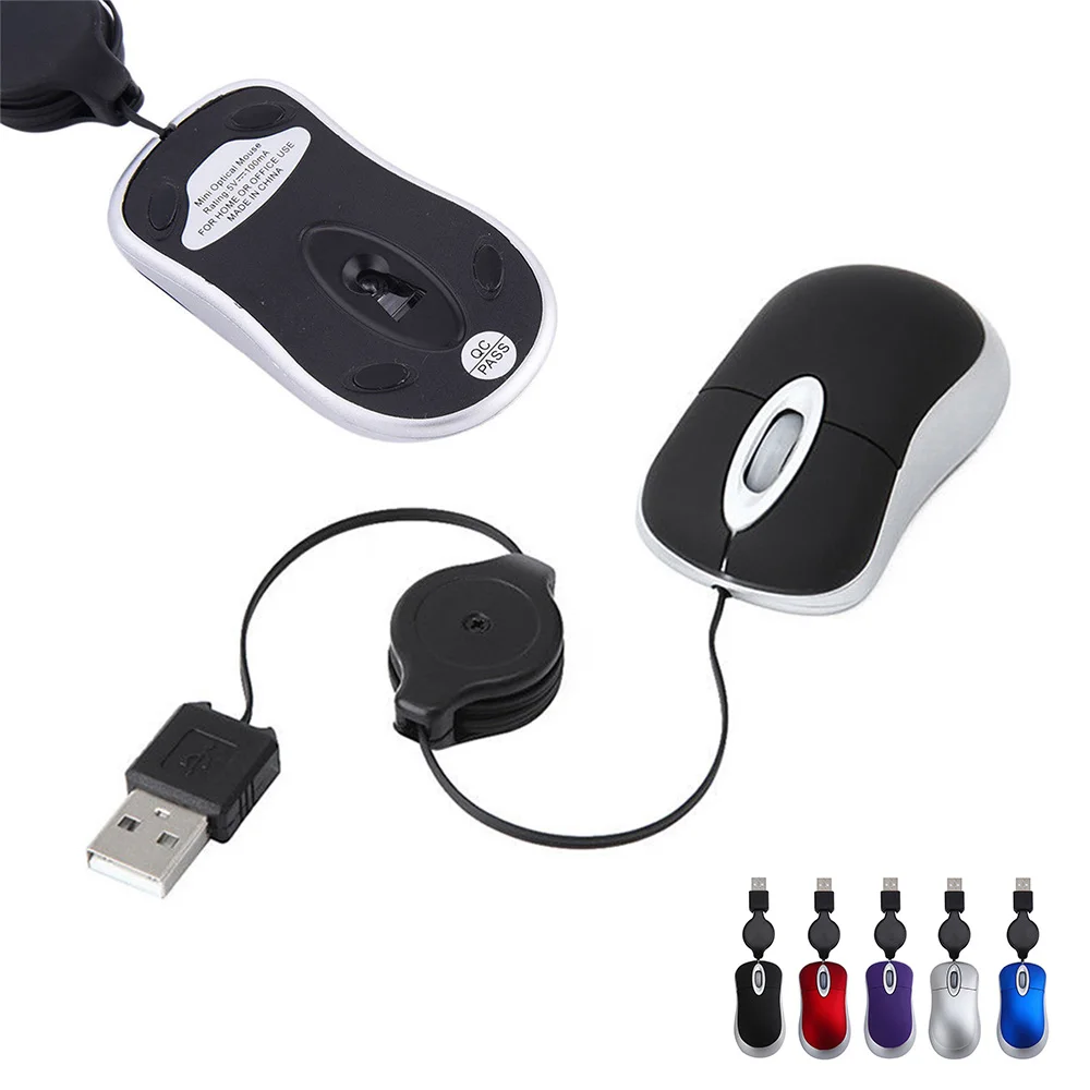 Retrattile Mini 1200Dpi Usb Mouse Metallico Mouse Ottico Del Mouse Ergonomia Ufficio Gaming Mouse Del Computer Mouse Del Mouse Per Il Computer Portati