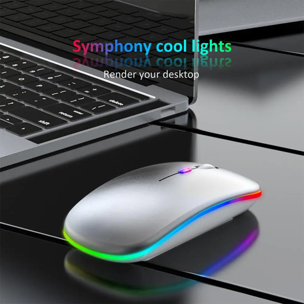 Mouse Luminoso A Doppia Modalità 2.4G Mouse Wireless Blue-Tooth Rgb Mouse Ricaricabile Per Computer Laptop Pc Macbook Mouse Da Gioco