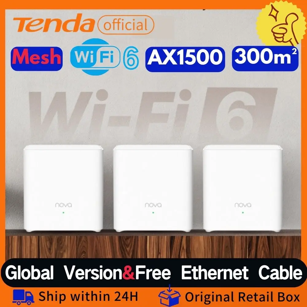 Ax1500 Mesh Wifi 6 Router Tenda Mesh Mx3 Wifi6 Gigabit Wifi Router 2.4G 5G Dual-Band Tutta La Casa Wifi Mesh Cover 3500Sq.Ft