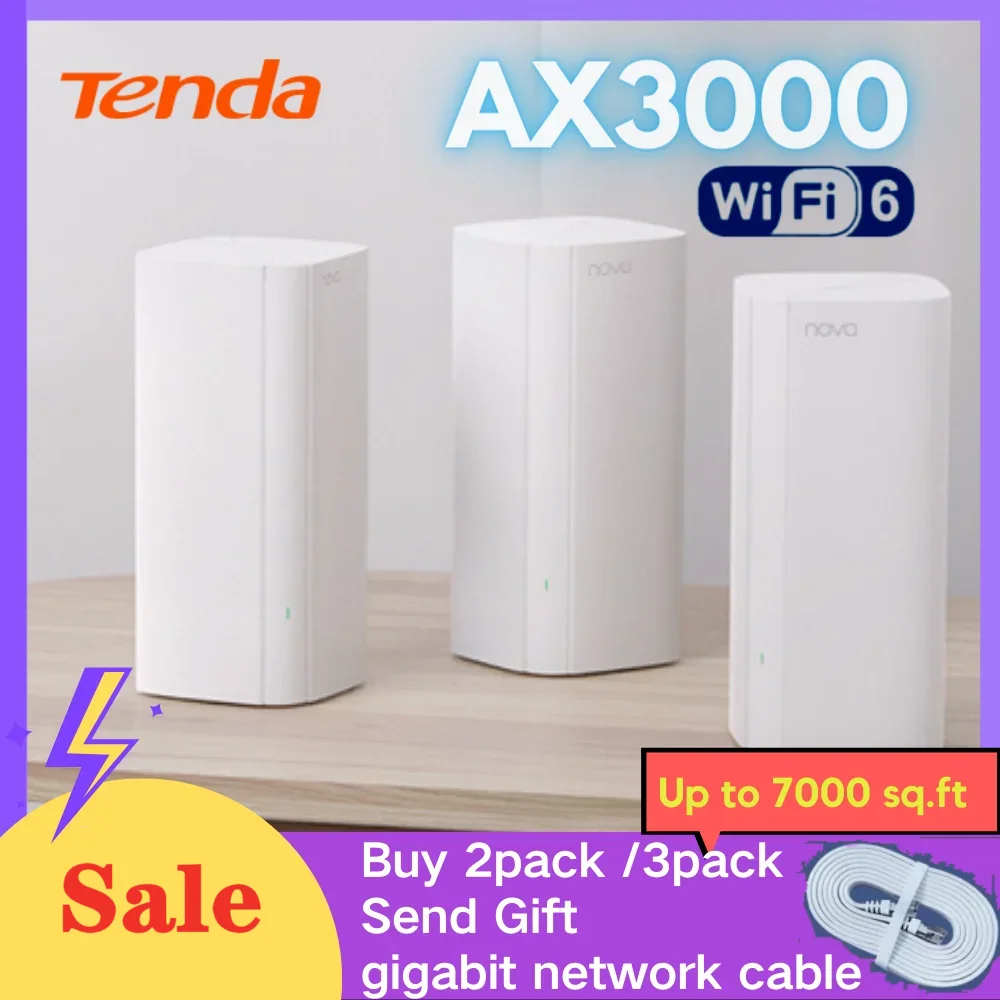 Tenda Ax3000 Wifi6 Mesh System Ex/Mx12 Router Wireless Wi-Fi6 Mesh Router Wifi Fino A 7000 Piedi Quadrati. Wifi Range Extender Wifi 6 Mesh
