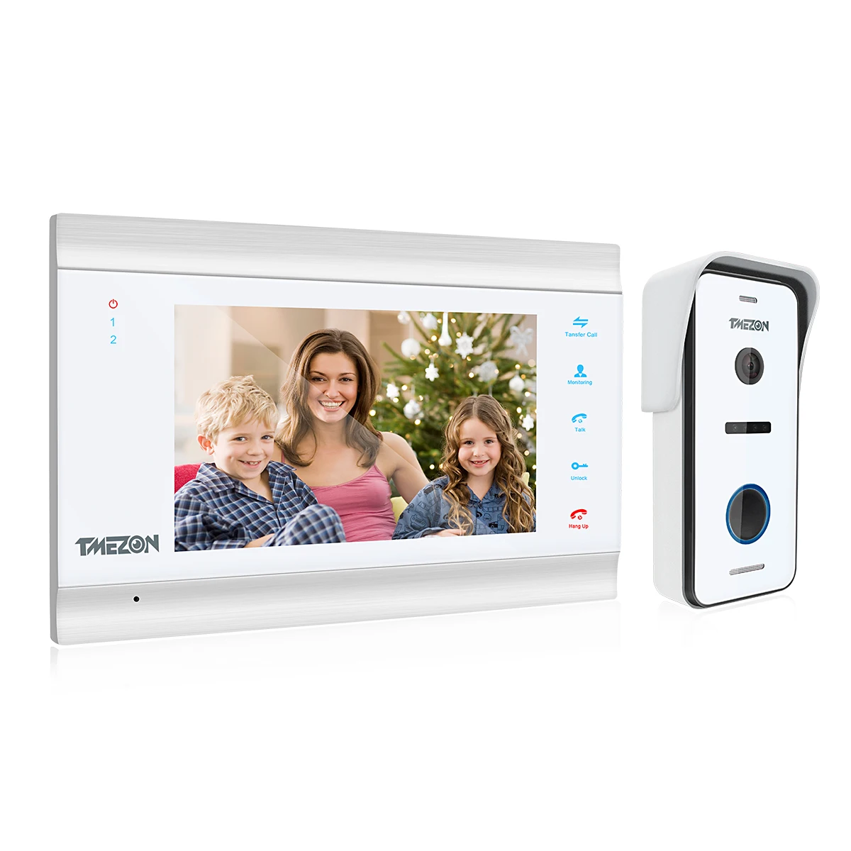 Videocitofono Campanello Videocitofono Tmezon, 1080P 7 Pollici 1 Monitor 1 Pulsante A Sfioramento Della Fotocamera, Visione Notturna