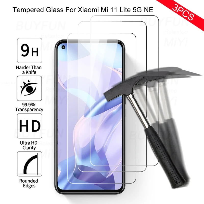 3 Pezzi Di Vetro Protettivo Per Xiaomi Mi 11 Lite Xiaomi Xiaomi Xiaomi Xiaomi Xiaomi Xiaomi My 11 Lite Light 5G Ne 9H Pellicola Protettiva Per Schermo