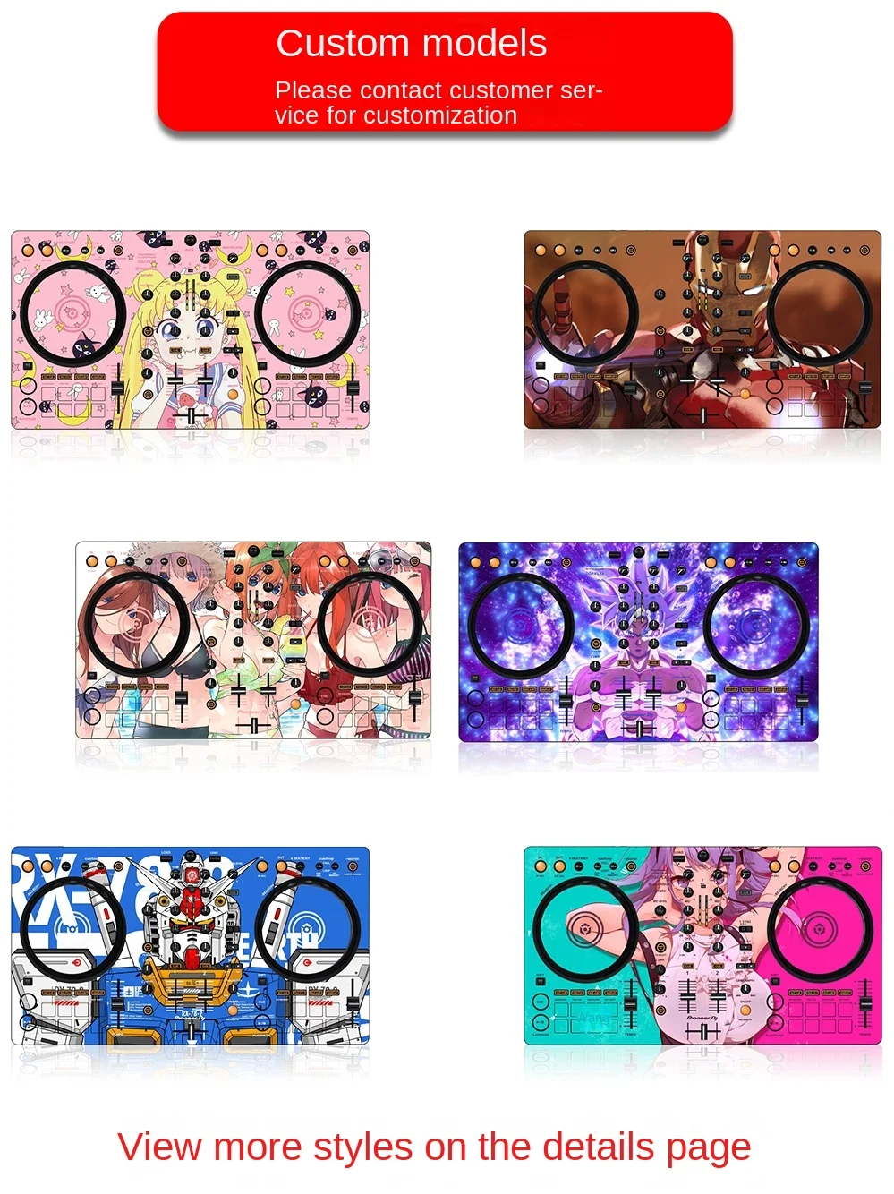 Pioneer Ddj-Flx4 Ddj400 Controller Disc Driver Pellicola Di Protezione Del Pannello Adesivo Skin