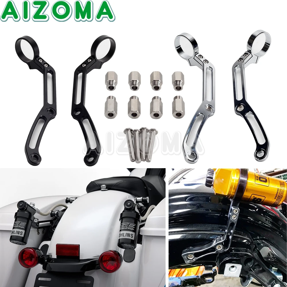 Per Harley Bagger Touring 14-22 W/ Tour Pack Portapacchi Ohlins Hd-044 Legend Revo Ammortizzatori Posteriori Serbatoio Remoto Supporti Staffe