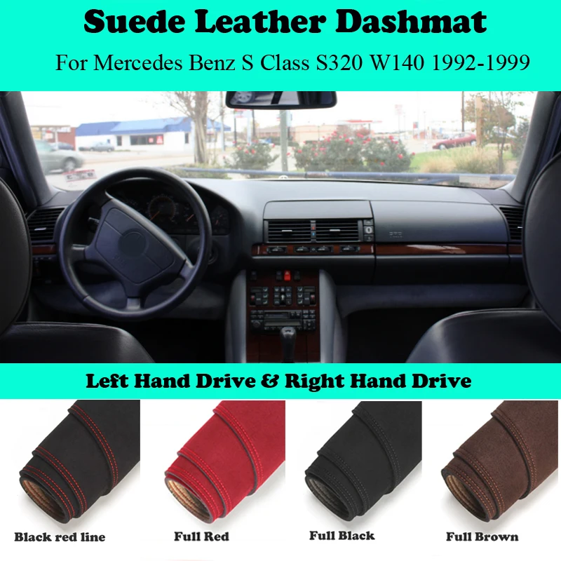 Ornamenti Car-Styling In Pelle Scamosciata Dashmat Dashboard Cover Dash Mats Per Mercedes Benz Classe S S320 W140 500 Sl R129 1992-1999