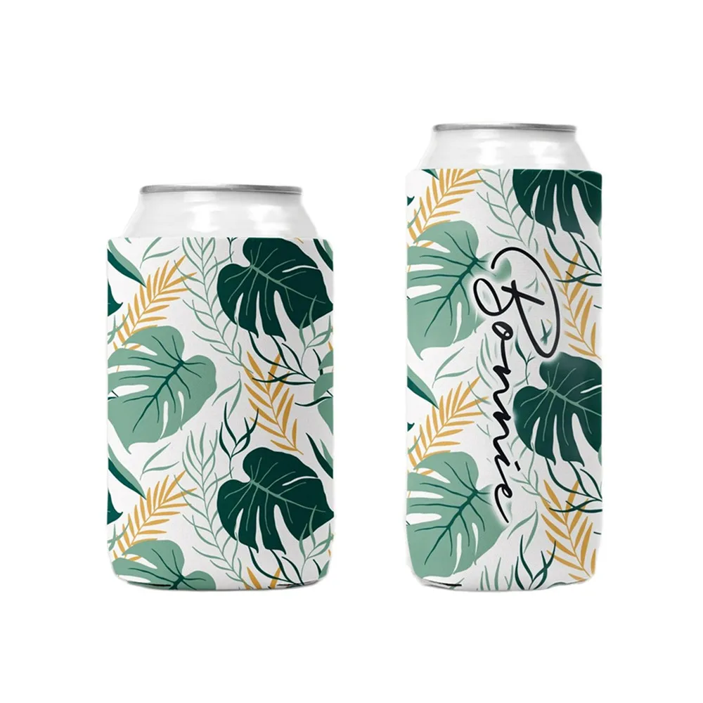 Monstera Tropical Palm Leaf Can Cooler, Beach Party Coolie, Luau Addio Al Nubilato Favore, Jungle Leaves Skinny Can, Hawaiian Cu
