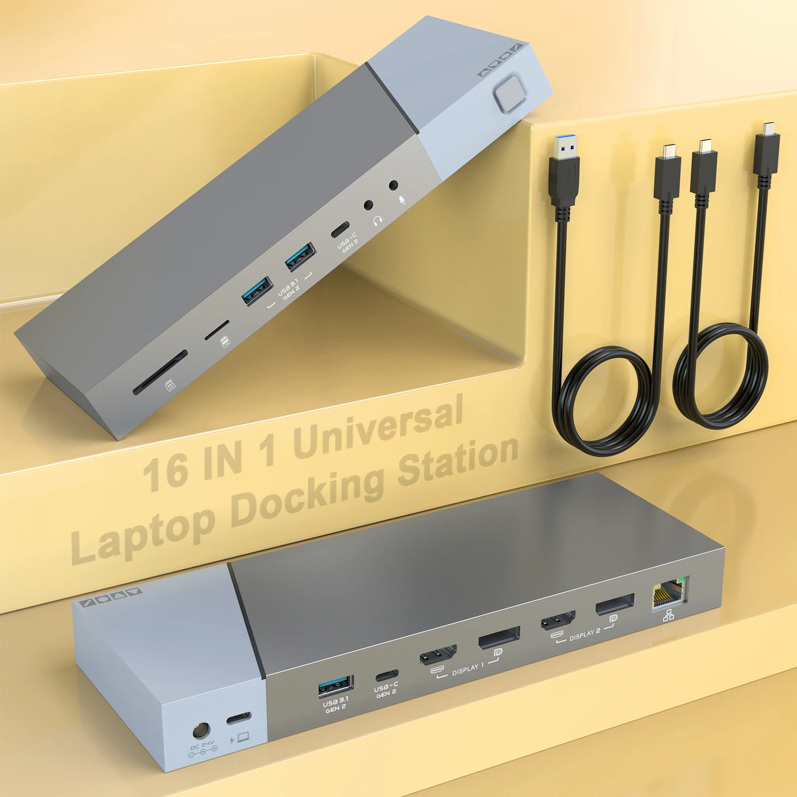 16 In 1 Dual Hdmi Usb C Adattatore Multi Monitor Docking Station Usb C Per Dell Xps