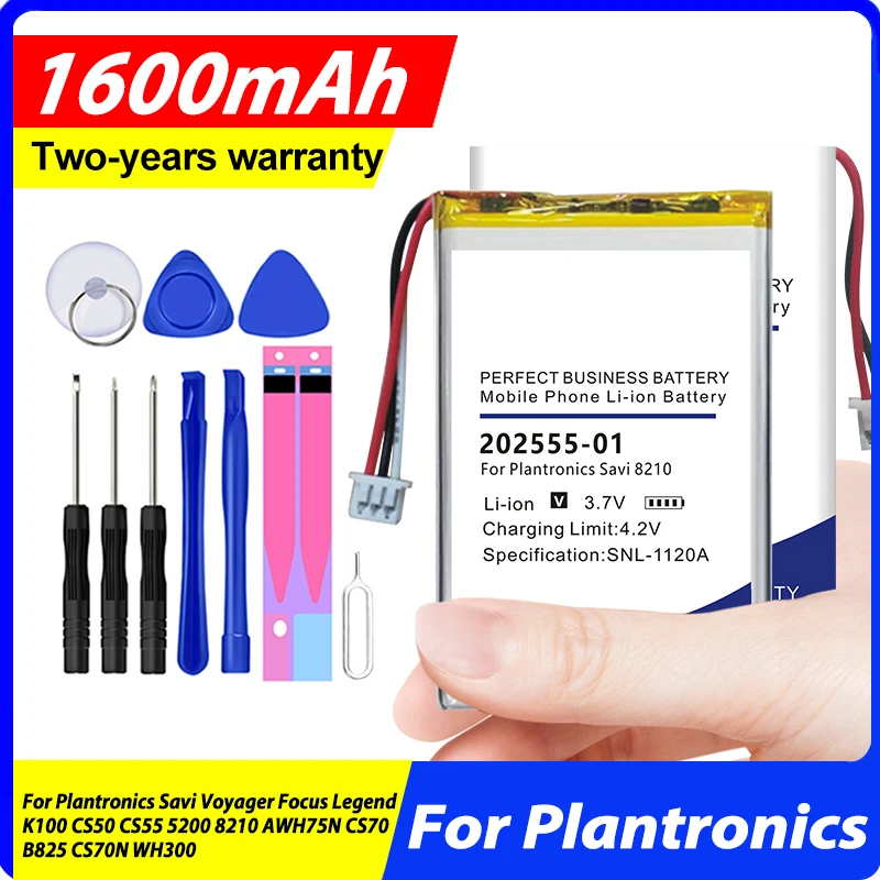Pa-Pl003 Pr-423350 Batteria Wh300 Per Plantronics Savi Voyager Focus Legend K100 5200 Cs50 Cs55 8210 Awh75N Cs70 B825 Cs70N Wh300