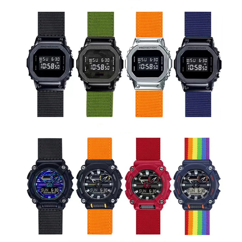 Cinturino In Nylon Per Casio G-Shock Dw-5610 Dw5600 Cinturino Sportivo Da Arrampicata Per Casio Gw-B5600 Dw-5000 Glx-5600 Fibbia Ad Ardiglione