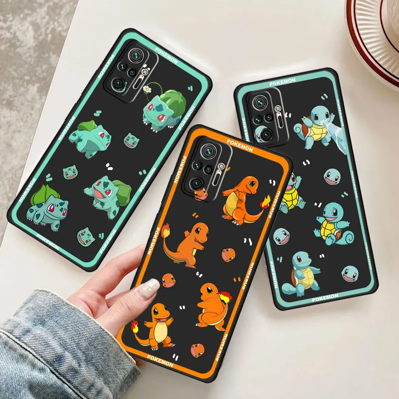 Cartoon Pokemon Gengar Cute Black Cases Custodia Di Lusso Per Redmi Note 11 Pro 7 9S 8 9A 10C 12 4G K50 8T 10 9 9C Fundas Shell Cover