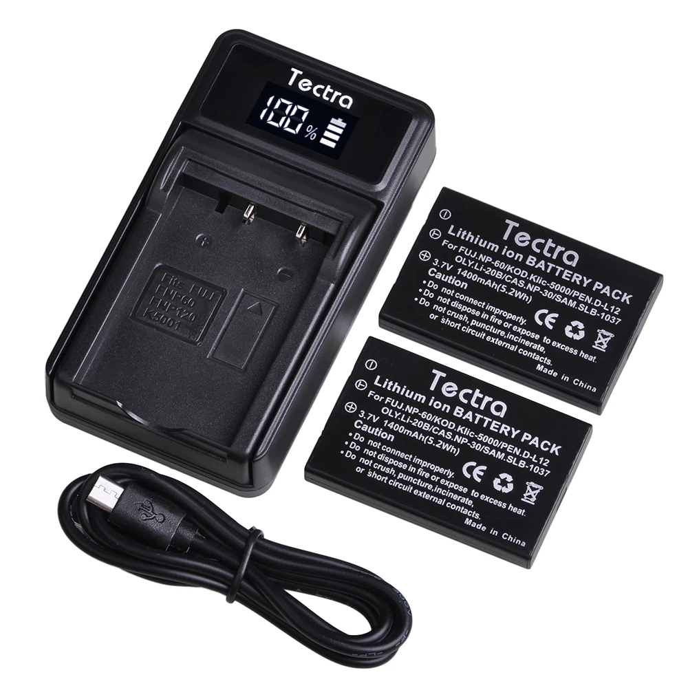 1400Mah Np-60 Np60 Batteria + Caricatore Usb Led Per Fujifilm Finepix 50I 601 F401 F401 Zoom F410 F410 Zoom Fotocamera