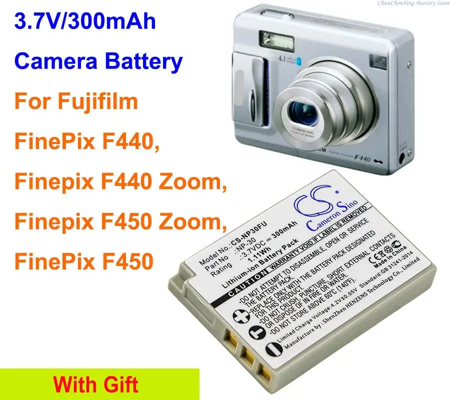 Batteria Per Fotocamera Orangeyu 300Mah Np-30 Per Fujifilm Finepix F440, Zoom Finepix F440, Zoom Finepix F450, Finepix F450