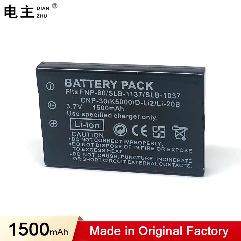 Fnp60 Np-60 Np60 Slb-1137 Slb-1037 Cnp-30 Klic-5000 D-Li2 Li-20B Batteria Per Fujifilm F50I F501 F401 Zoom F410 F601 F601Z