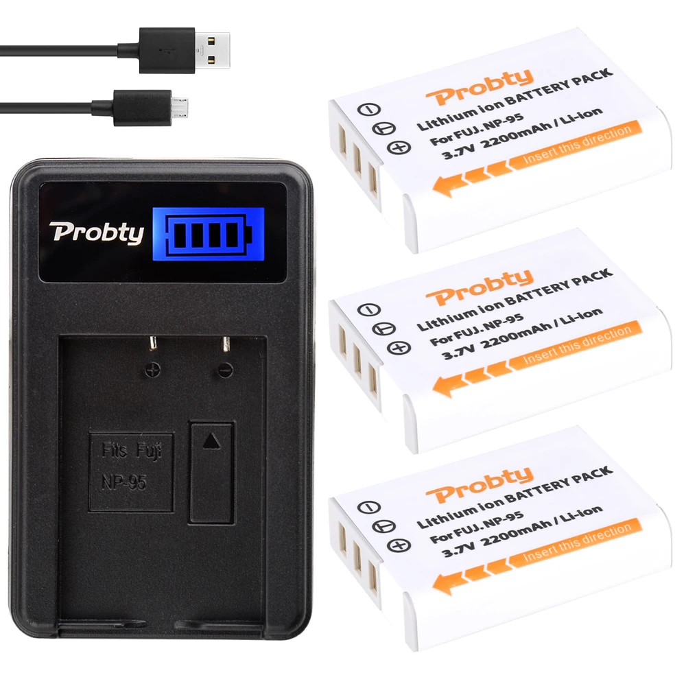 3 Pz Np-95 Np95 Np 95 Batteria + Caricatore Usb Lcd Per Fujifilm X30 X100 X100S X100T X-S1 Finepix F30 Finepix F31 Fd F31F