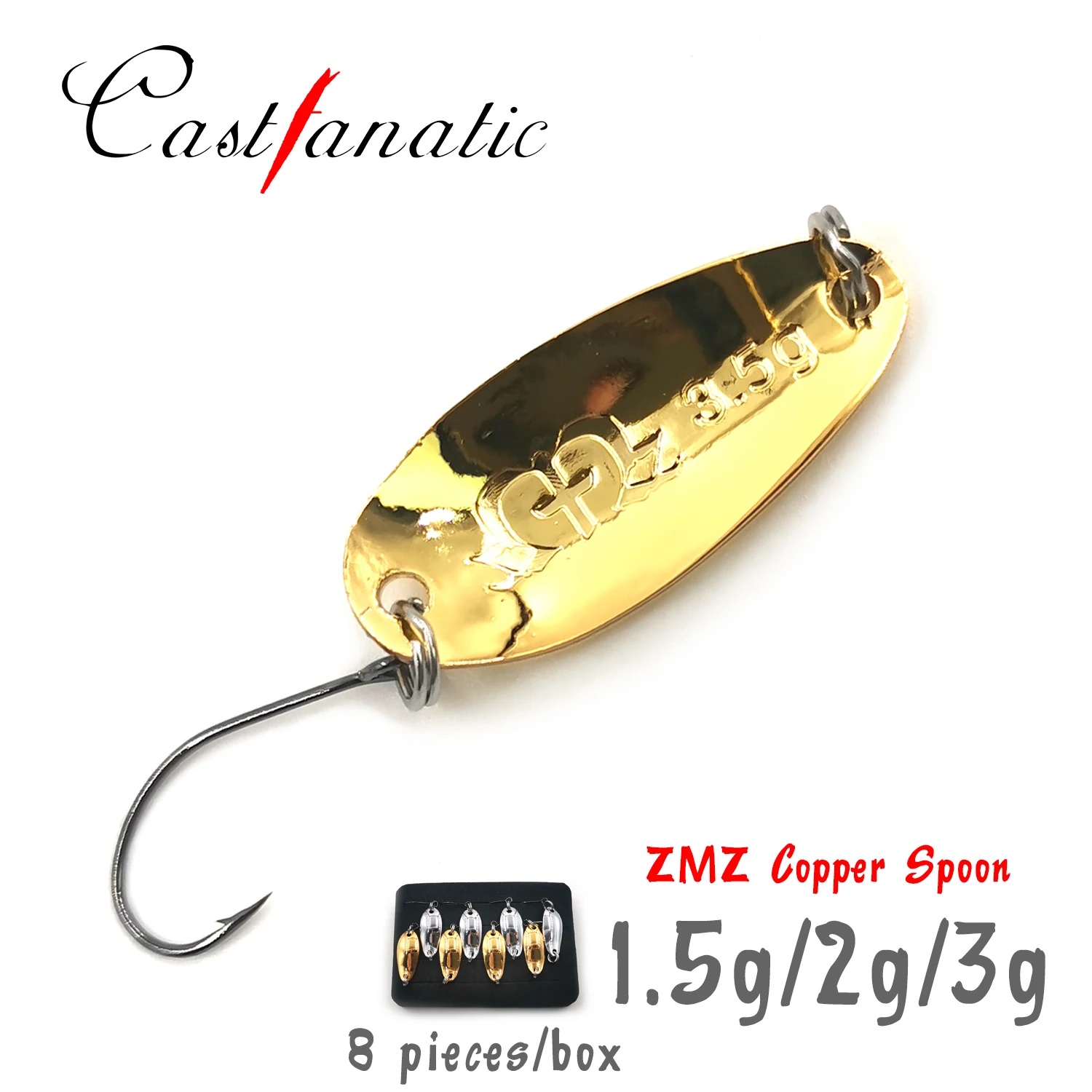 2023 Nuovo Zmz Trota Cucchiaio Esca Castfanatic Marca Rame Cucchiaio Da Pesca Per Flusso Fisiling Tilapia Crappie Pesce Persico