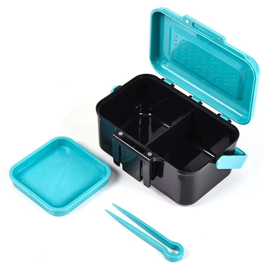 New Fishing Lure Box Case Addensato 2 Scomparti Live Bait Box Red Worm Lombrico Lure Fly Bass Tilapia Carp Fishing Tackle