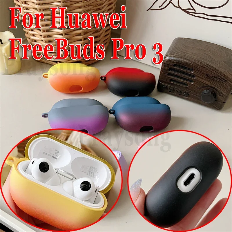 Fashion Cool Case Per Huawei Freebuds Pro 3 Cover Gradient Hard Case Auricolare Freebuds Pro 3 Gen Case Wireless Box Funda Cover