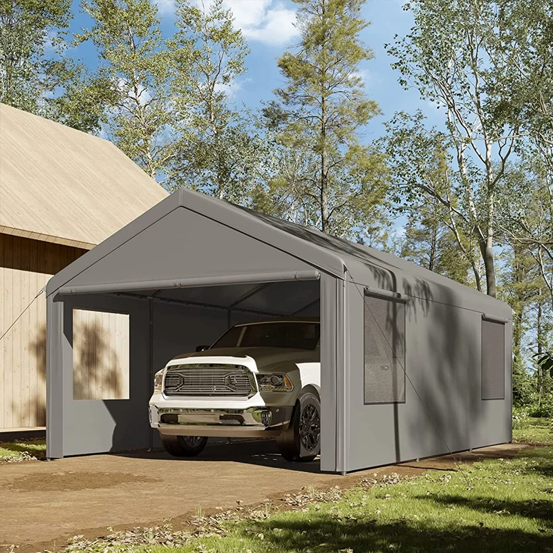 10 'X 20' Tettoie Portatili Tettoie Pensiline Da Giardino Pergola Gazebo Tende Da Garage Per Auto In Metallo Mobile