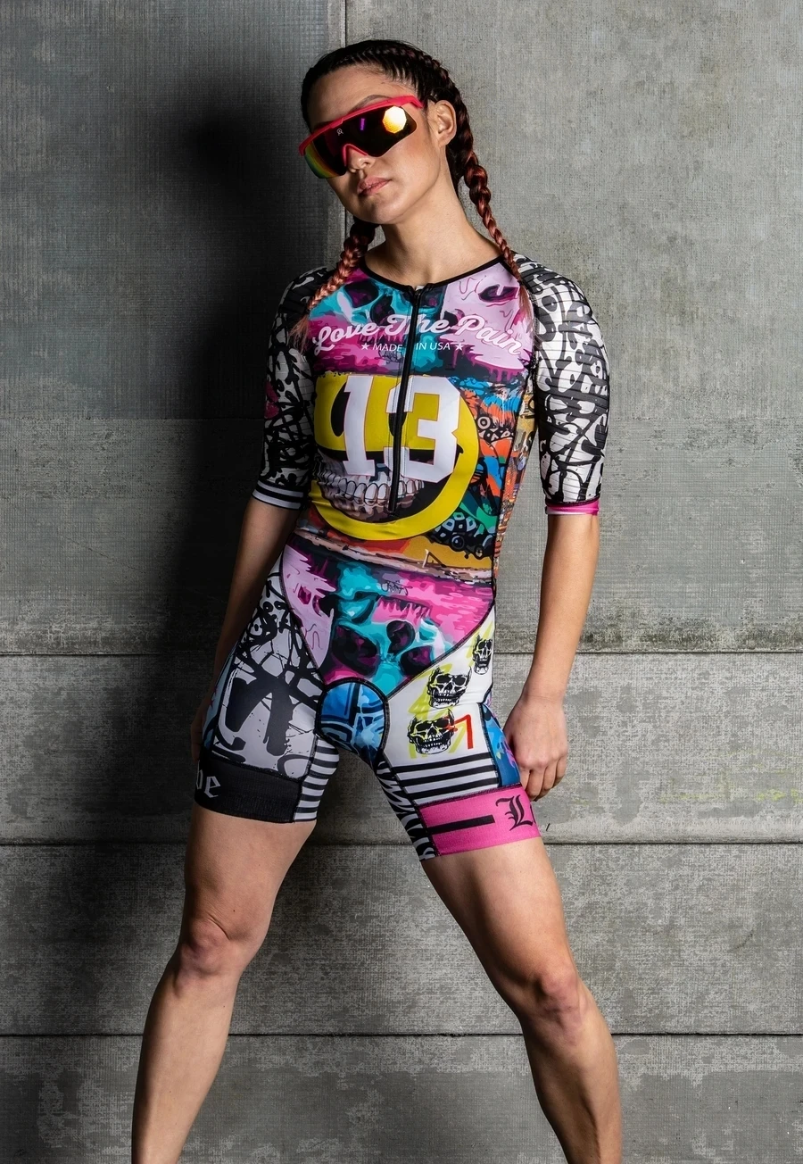 Love The Pain Womens Manica Corta Ciclismo Tuta Triathlon Suit Mtb Bike Abbigliamento Costumi Da Bagno Running Body Tuta Ciclismo