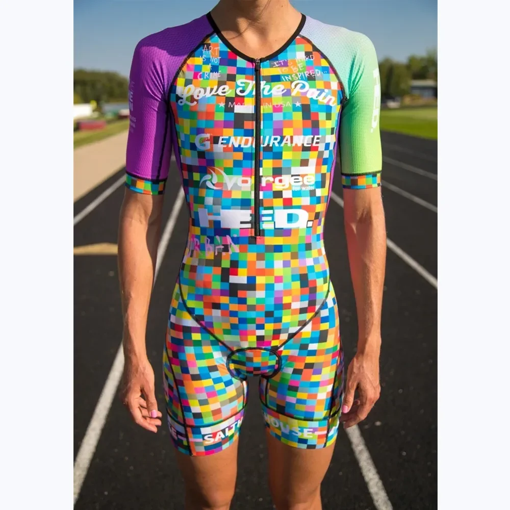 Love The Pain Womens Manica Corta Ciclismo Tuta Triathlon Suit Mtb Bike Abbigliamento Costumi Da Bagno Running Body Tuta Ciclismo